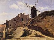 Corot Camille The Moulin of the Calette in Montmartre painting